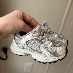 New Balance 5C Kids' White and & Pink Gray Sneakers Abzorbs